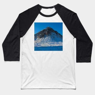 Snowy Buachaille Etive Mor in the Highlands of Scotland Baseball T-Shirt